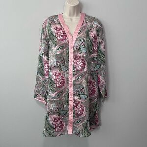 Victoria’s Secret Vintage Gold Label Pink Floral Sleep Shirt Size S